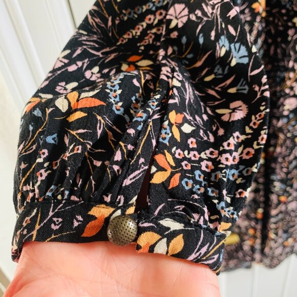 Maeve Anthropologie Amber Tiered Tunic Dress V Neck Button Sleeve | Small - Picture 8 of 9